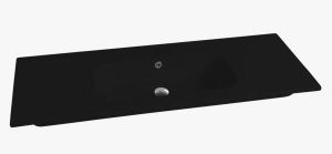 Nemo Spring Nubes tablet porselein 1 wastafel met kraangat met overloop 1210 x 465 x 170 mm zwart QS12146152