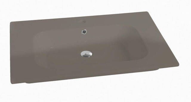 Nemo Spring Nubes tablet porselein 1 wastafel met kraangat met overloop 610 x 465 x 170 mm taupe QS06146155