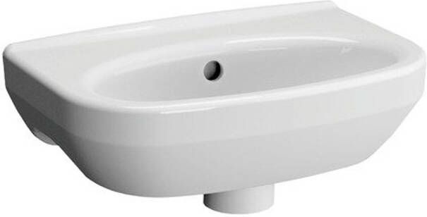 Nemo Spring Purcompact handwasbakje 38x25x18cm porselein wit met overloop zonder kraangat 5877N003-1546