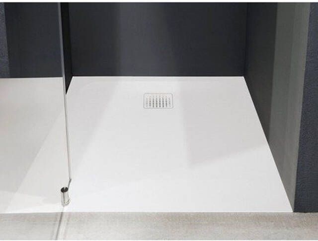 Nemo Spring Trendy douchebak 180x90x3cm Pietrablu wit antislip antibacterieel bestand tegen UVstralen met afvoer en afdekplaat in wit SKU 121881