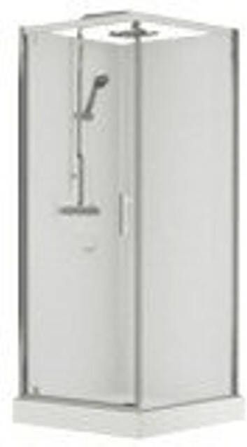 Nemo Spring Vidrio Douchecabine 90x90cm draaideur vaste wand veiligheidsglas verstelbaar thermostatisch VMVGF90T-1B