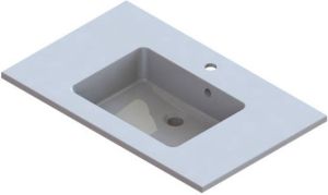 Nemo Start Taz meubelwastafel mineraalmarmer 800x500 mm wit met overloop diepte waskom 111 cm kraangat D35 mm dikte tablet 2 cm 928362