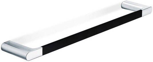 Nemo Stock Scura handdoekhouder 64 cm wandmontage 640 x 20 x 80 mm messing verchroomd zwart soft touch A2018CCU0010VM