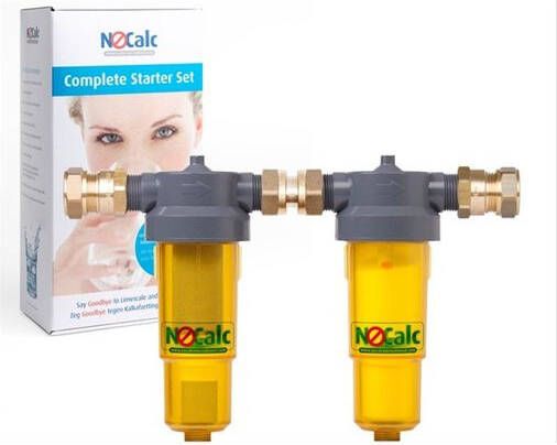 NoCalc Prefilterplus waterontharder systeem starterset met aansluiting recht NC39000