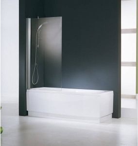 Novellini Aurora badklapwand 1 delig 85x150cm wit profiel en helder glas AURORAN1851A