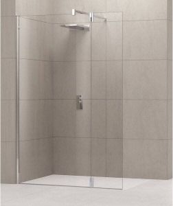 Novellini Giada draaideel links voor inloopdouche 37x195cm chroom-satijnband GIADAHA37S-44K