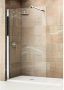 Novellini Giada inloopdouche H 118 120x195cm met muursteun 100cm mat chroom profiel en helder glas met satinband GIADAH12044B - Thumbnail 1