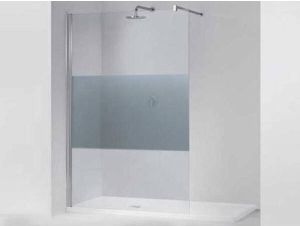Novellini Giada inloopdouche H 98 100x195cn met muursteun 100cm chroom satinband GIADAH10044K