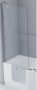 Novellini Iris Combi badwand met vast segment links 86x150cm chroom profiel en helder glas IRIS2V80S1K - Thumbnail 1