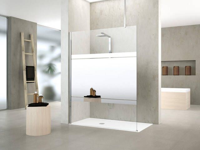 Novellini Kuadra 60 Inl.douche ver.57-60cm held.glas RVS-look KUADH601Z