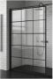 Novellini Inloopdouche Kuadra H Stripes Helder Glas Mat Zwart Profiel Inloopdouche Kuadra H Stripes 80x200 cm - Thumbnail 2
