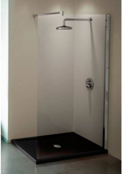 Novellini Kuadra inloopdouche H 37 40x200cm met muursteun 100cm chroom helder KUADH401K