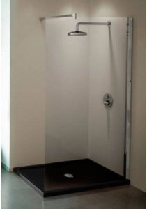 Novellini Kuadra inloopdouche H 87 90x200cm met muursteun 100cm chroom grijs KUADH9054K