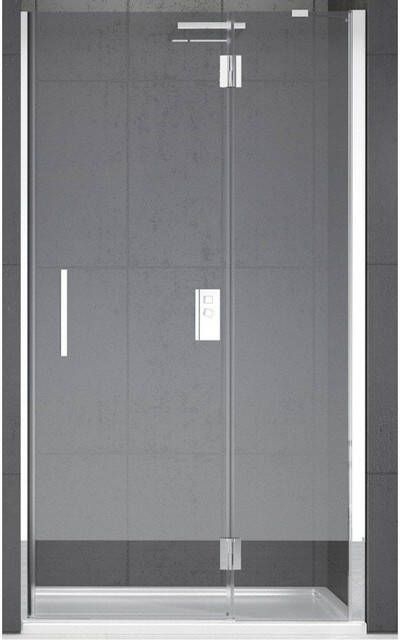 Novellini Louvre G draaideur voor nis 108 111x195cm rechts mat chroom helder LOUVNG110LD1B