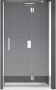 Novellini Louvre G draaideur voor nis 88 91x195cm rechts mat chroom helder LOUVNG90LD1B - Thumbnail 1