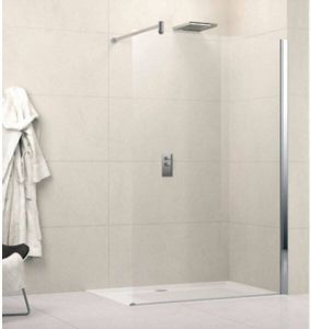 Novellini Lunes inloopdouche H 137 138.5x195cm met muursteun 100cm mat-chroom profiel en helder glas LUNESH1401B