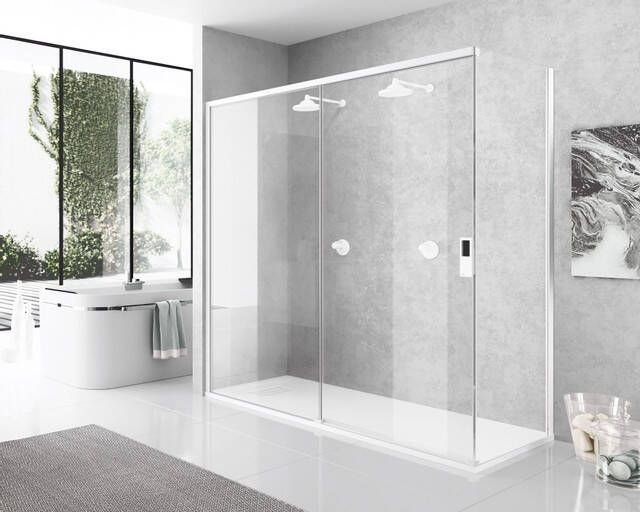 Novellini Opera schuifdeur rechts 135-137x200cm helder wit mat opeph135d-1u