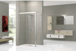 Novellini Rose 2P schuifdeur voor nis of zijwand 116 122x200cm links chroom helder ROSE2P116S1K