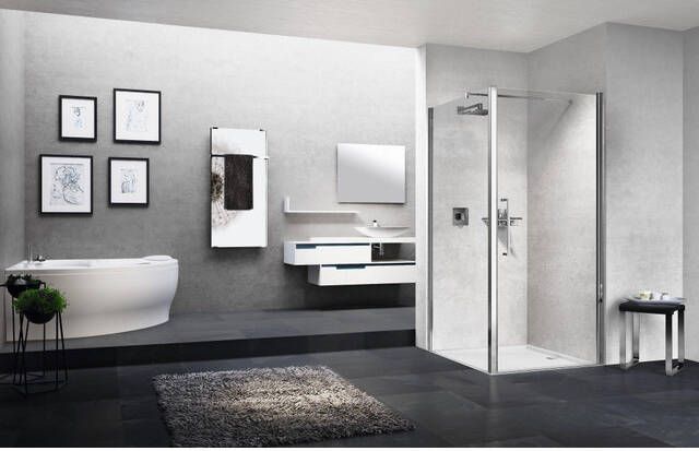 Novellini Young 1b 82 verst.82-86cm satin glas wit mat y21b82-4u
