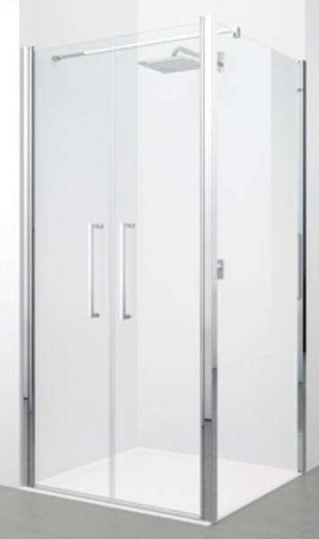 Novellini Young 2.0 F2B zijwand 89 91x200cm chroom profiel met mat glas Y2F2B894K