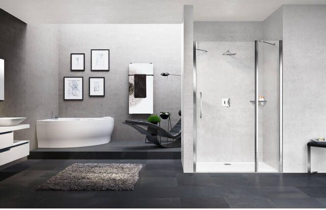 Novellini Young deur draai nis 117-121cm helder chroom y22p117-1k
