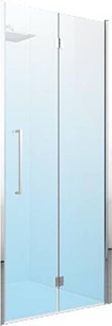 Novellini Young deur vouw nis rechts 87-91cm helder glas & matchroom profiel Y21BS87D-1B