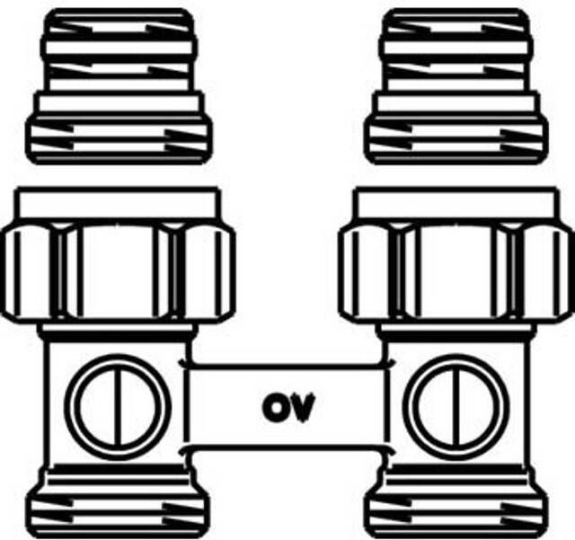 Oventrop H onderblok Multiflex F 1 2 x3 4 recht 1015883