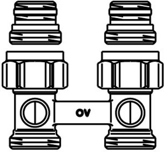 Oventrop Multiflex H onderblok F recht 3 4" x 3 4" 1015813
