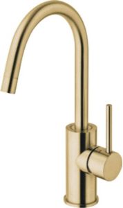 Paffoni Light Wastafelmengkraan 28.3cm opbouw zonder waste honing goud geborsteld LIG078HGSP