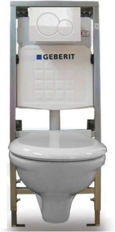 Plieger Brussel toilet set met Geberit Inbouwreservoir inclusief softclose toiletzitting witte afdekplaat 0190660 0701131 sw3991 0700518