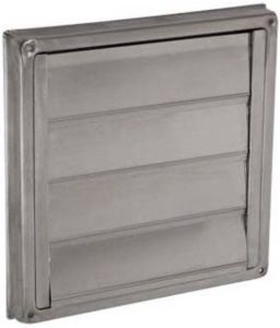 Plieger buitenrooster RVS met 4 lamellen aansl 125mm af met 185x185mm RVS 626.017.11P