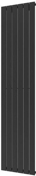 Plieger Cavallino Retto designradiator verticaal enkel middenaansluiting 2000x450mm 999W zwart grafiet (black graphite) 7255314 - Foto 1