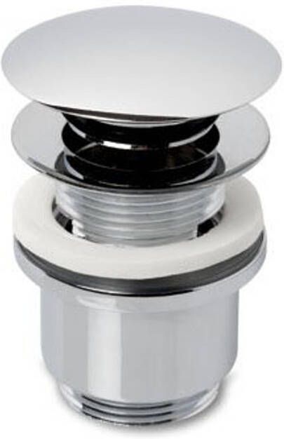 Plieger Design pop up afvoerplug vlak met overloop 5 4 chroom 4058026