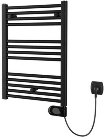 Plieger Elba Electrical Elektrische Designradiator 70.2x50cm met thermostaat 300w mat zwart 1550008