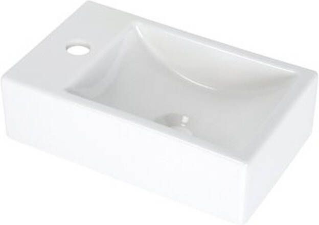 Plieger Houston fontein bak links 37x23cm met kraangat links wit 0276169