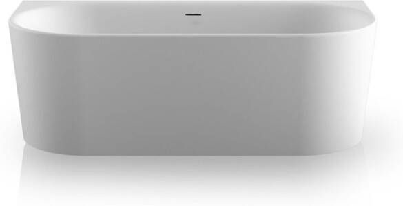 Plieger Kansas Halfvrijstaand bad 180x80x60cm met slotoverloop met af- en overloopgarnituur met poten acryl mat wit 0100-231WM