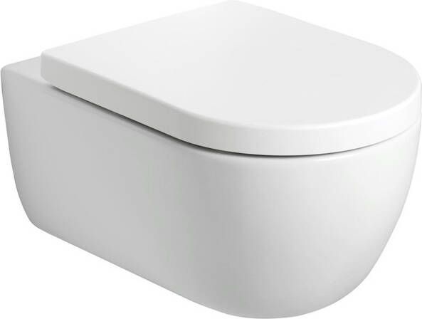Plieger Kansas wandclosetpack diepspoel rimless 36x54.5cm met closetzitting softclose en lift-off mat wit KANSAS PACK MATT WHITE NORMAL