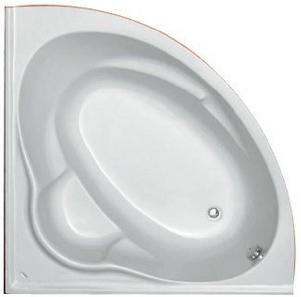Plieger Kreta hoekbad 135x135cm kwartrond 43cm diep met poten wit 11002020108101