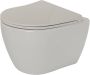 Plieger Toiletpot Hangend Lima 26.6x49x32cm Wandcloset Keramiek Glans Wit Diepspoel Rimless met Softclose en Quickrelease Toiletzitting - Thumbnail 2