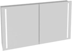 Plieger Mila spiegelkast met 2 deuren en geïntegreerde verticale LED verlichting 120x70x19cm met schakelaar S372146