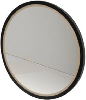 Plieger Nero Round spiegel rond LED met touch 60cm met zwarte lijst 1187006