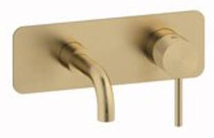 Plieger Roma 2-gats toilet wandkraan met korte uitloop geborsteld goud ID208R BRUSHED GOLD