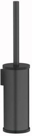 Plieger Roma closetborstelgarnituur wandmodel geborsteld zwart chroom OF012 BRUSHED BLACK CHR.