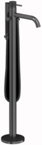 Plieger Roma vrijstaande badkraan 11x89.2x27.7cm met omstel met handdouche gebosteld zwart chroom ID399 BRUSHED BLACK CHROME