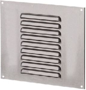 Plieger schoepenrooster aluminium met gaas af met 155x155mm aluminium 4414210