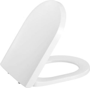 PRESSALIT Tivoli closetzitting met deksel soft close incl. scharnieren D15 in roestvrij staal. Kleur wit.