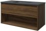 Proline hardsteen Elegant badmeubelset met wastafelonderkast met lade open schap en hardstenen wastafel met 1 kraangat 100 x 54 5 x 46 cm cabana oak - Thumbnail 1