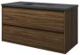 Proline hardsteen Elegant badmeubelset met wastafelonderkast met 2 lades en hardstenen wastafel met 1 kraangat 100 x 54 5 x 46 cm cabana oak - Thumbnail 1