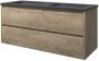 Proline hardsteen Elegant badmeubelset met wastafelonderkast met 2 lades en hardstenen wastafel zonder kraangat 120 x 54 5 x 46 cm raw oak - Thumbnail 1