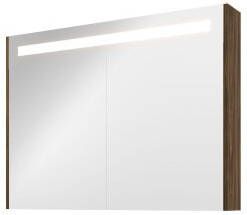Proline Premium spiegelkast met spiegels aan binnen- en buitenzijde geïntegreerde LED-verlichting en 2 deuren 100 x 60 x 14 cm cabana oak